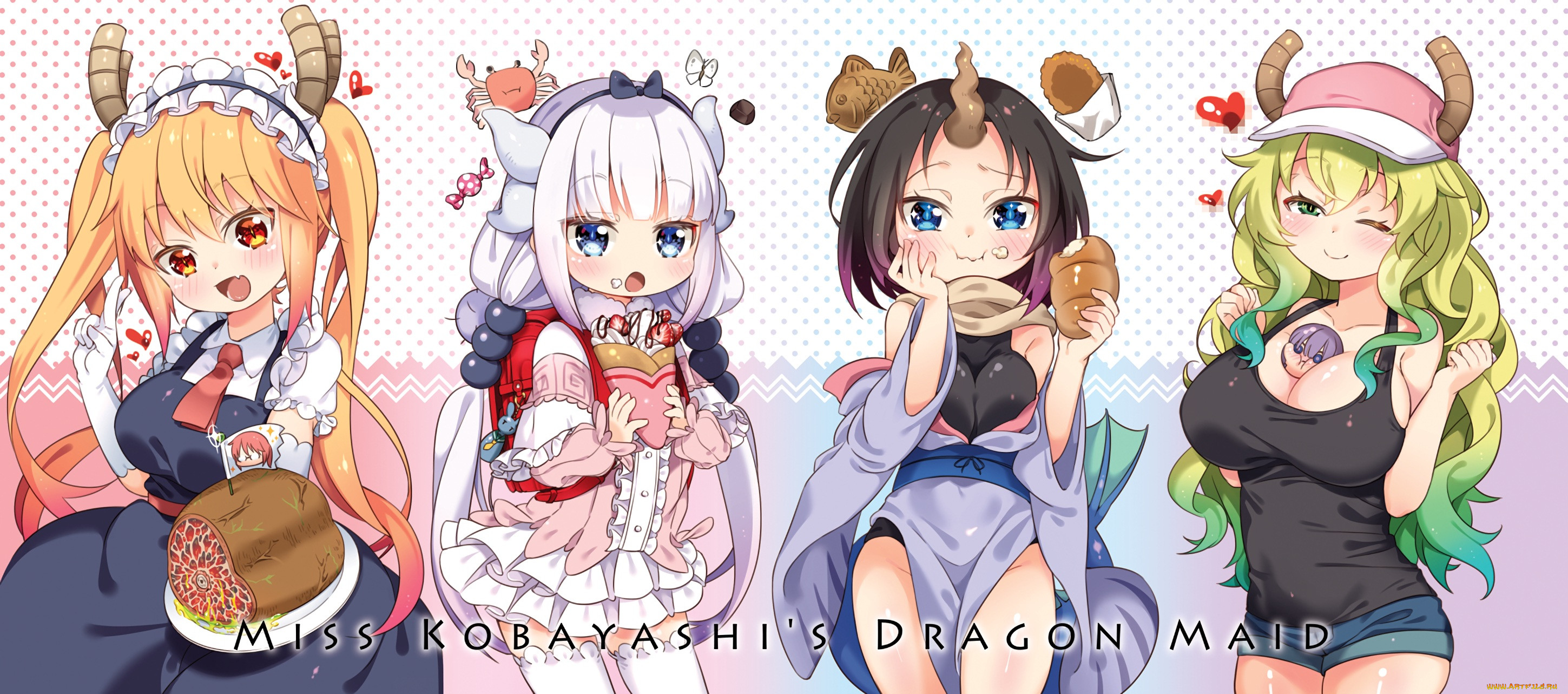 Maid Dragon Kobayashi San Кетцалькоатль Wallpaper